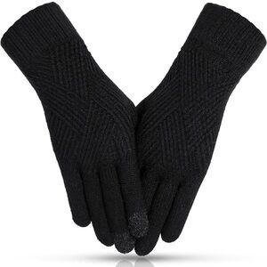Black Knit Gloves